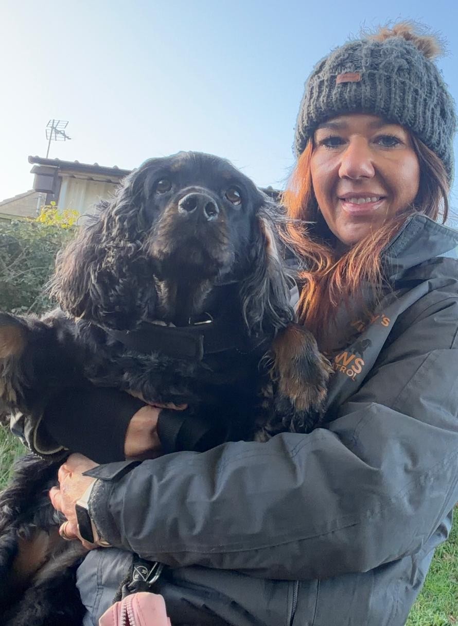 Vicky with her cocker spaniel